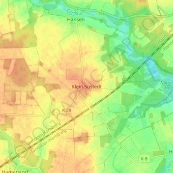 Mappa topografica Klein Süstedt, altitudine, rilievo