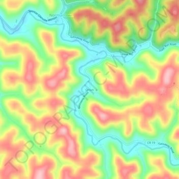 Mappa topografica Orton, altitudine, rilievo