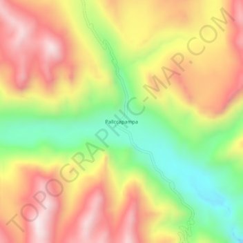 Mappa topografica Pallccapampa, altitudine, rilievo