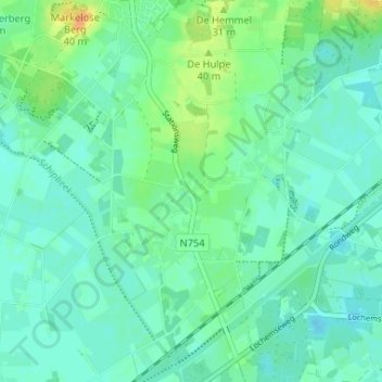 Mappa topografica Stokkum, altitudine, rilievo