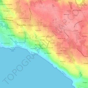 Mappa topografica Le Loch, altitudine, rilievo