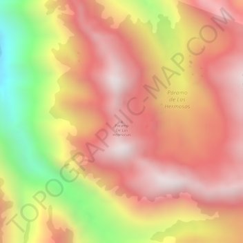 Mappa topografica Paramo De Las Hermosas, altitudine, rilievo