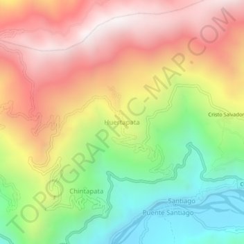 Mappa topografica Huertapata, altitudine, rilievo