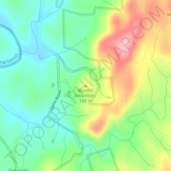 Mappa topografica Bunnel Mountain, altitudine, rilievo