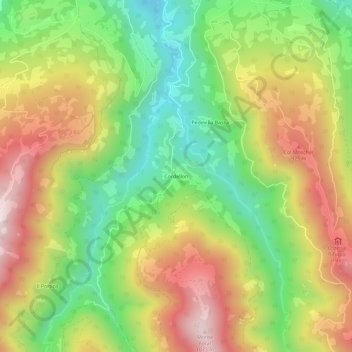 Mappa topografica Cordellon, altitudine, rilievo