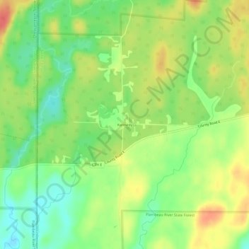 Mappa topografica Kennedy, altitudine, rilievo