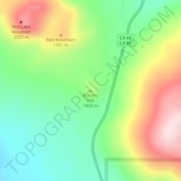 Mappa topografica Eskimo Hill, altitudine, rilievo