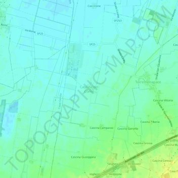 Mappa topografica Cascina del Conte, altitudine, rilievo