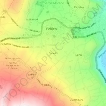Mappa topografica Olmedo, altitudine, rilievo