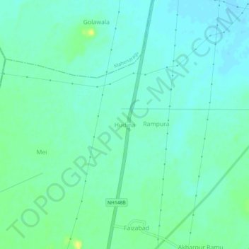 Mappa topografica Hudina, altitudine, rilievo