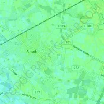Mappa topografica Sitterheide, altitudine, rilievo