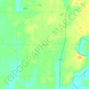 Mappa topografica Lovett, altitudine, rilievo