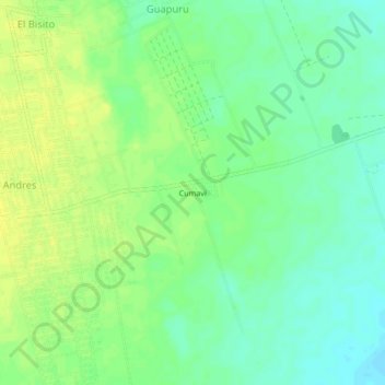 Mappa topografica Cumavi, altitudine, rilievo