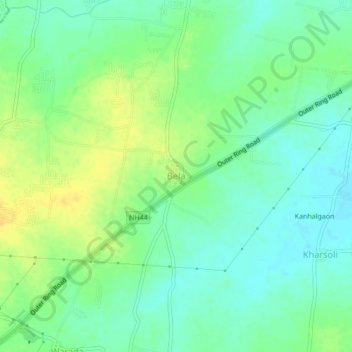 Mappa topografica Bela, altitudine, rilievo