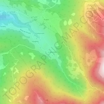 Mappa topografica La Boutière, altitudine, rilievo