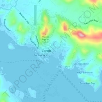 Mappa topografica Poblacion 1, altitudine, rilievo