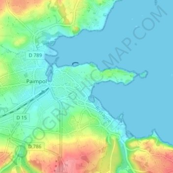 Mappa topografica Kerdreiz, altitudine, rilievo