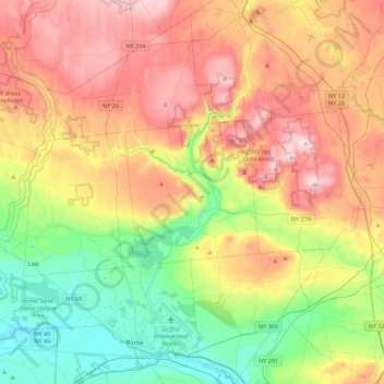 Mappa topografica Western, altitudine, rilievo