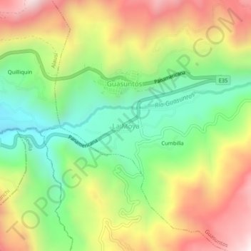 Mappa topografica La Moya, altitudine, rilievo