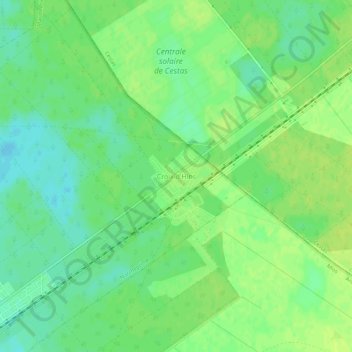 Mappa topografica Croix d'Hins, altitudine, rilievo