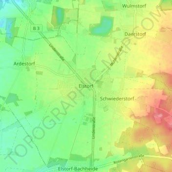 Mappa topografica Elstorf, altitudine, rilievo