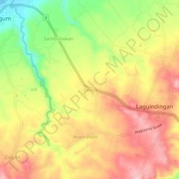 Mappa topografica Sinai, altitudine, rilievo