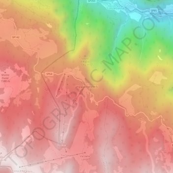 Mappa topografica Villaggio Fiorentini, altitudine, rilievo