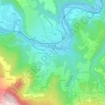 Mappa topografica Les Ribes, altitudine, rilievo