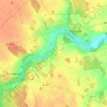 Mappa topografica Seez Moulins, altitudine, rilievo
