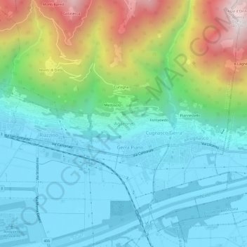 Mappa topografica Agarone, altitudine, rilievo