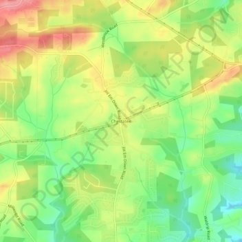 Mappa topografica Chestatee, altitudine, rilievo