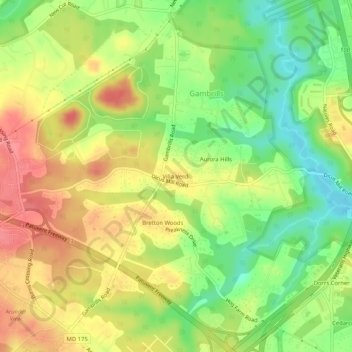 Mappa topografica Villa Verdi, altitudine, rilievo