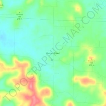 Mappa topografica Hancock Chapel, altitudine, rilievo