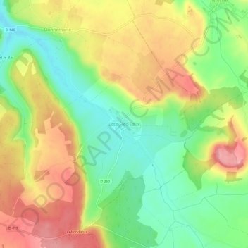 Mappa topografica Essey-les-Eaux, altitudine, rilievo