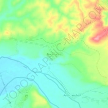 Mappa topografica Namnama, altitudine, rilievo