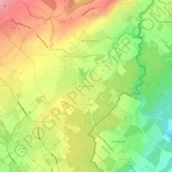 Mappa topografica Bois-Chatton, altitudine, rilievo