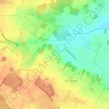 Mappa topografica Saint-Père, altitudine, rilievo