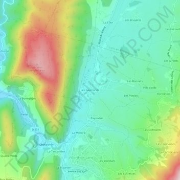 Mappa topografica Les Geymonds, altitudine, rilievo