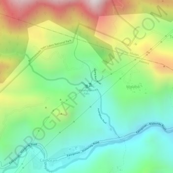 Mappa topografica PulangBato Falls, altitudine, rilievo