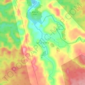 Mappa topografica Santa Maria, altitudine, rilievo