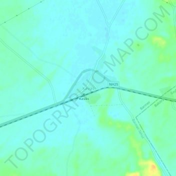 Mappa topografica Kavas, altitudine, rilievo