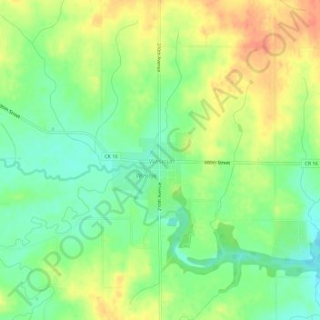 Mappa topografica Wasioja, altitudine, rilievo