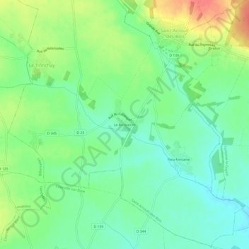 Mappa topografica Le Brosseron, altitudine, rilievo