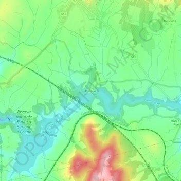 Mappa topografica Rondine, altitudine, rilievo