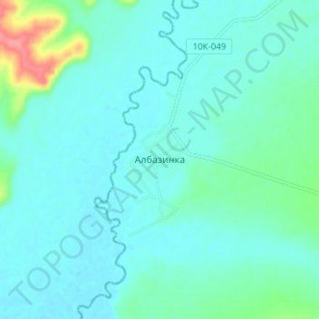 Mappa topografica Албазинка, altitudine, rilievo