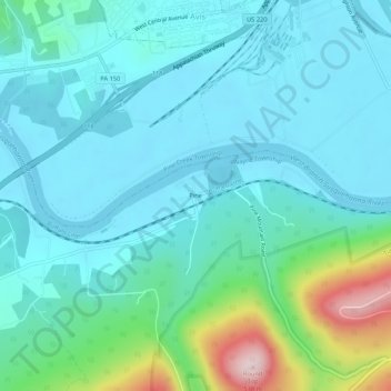 Mappa topografica Pine, altitudine, rilievo
