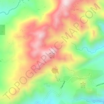 Mappa topografica Mount Naupa, altitudine, rilievo