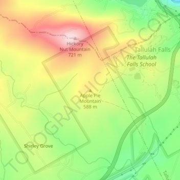 Mappa topografica Apple Pie Mountain, altitudine, rilievo