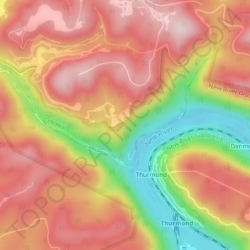 Mappa topografica Concho Overlook, altitudine, rilievo