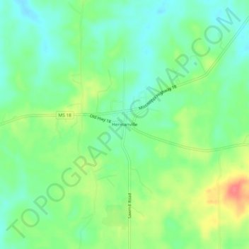 Mappa topografica Hermanville, altitudine, rilievo
